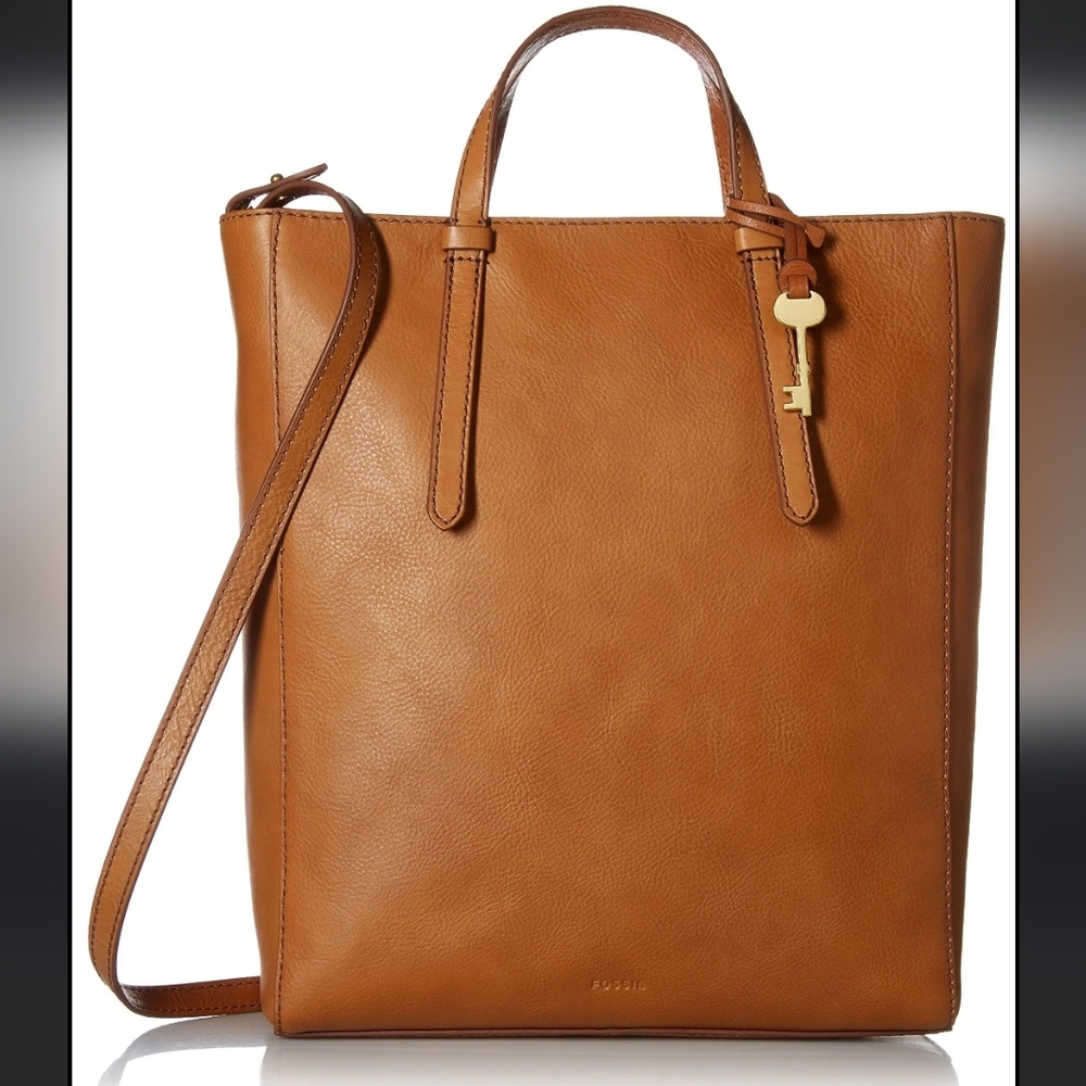 Camilla - Fossil large tan leather convertible backpack